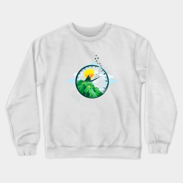 Time Flies Crewneck Sweatshirt by alexgrigorasart